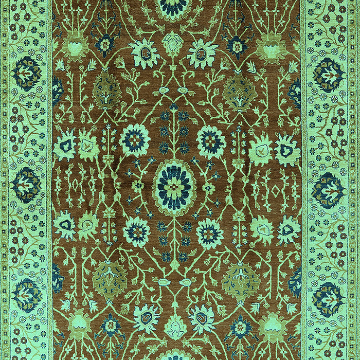 Machine Washable Oriental Turquoise Industrial Area Rugs, wshurb3125turq