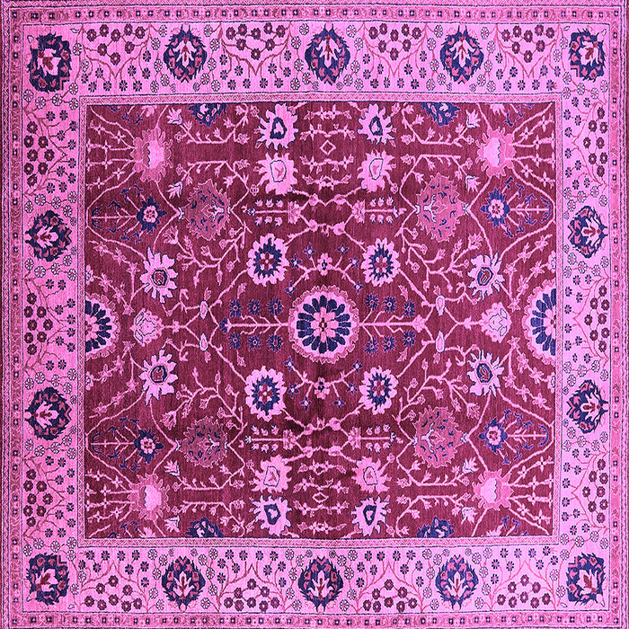 Square Machine Washable Oriental Purple Industrial Area Rugs, wshurb3125pur