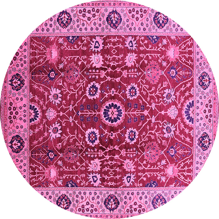 Round Oriental Pink Industrial Rug, urb3125pnk