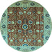 Round Oriental Light Blue Industrial Rug, urb3125lblu