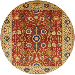 Round Machine Washable Industrial Modern Red Rug, wshurb3125