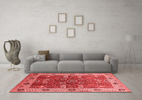 Machine Washable Oriental Red Industrial Rug, wshurb3125red