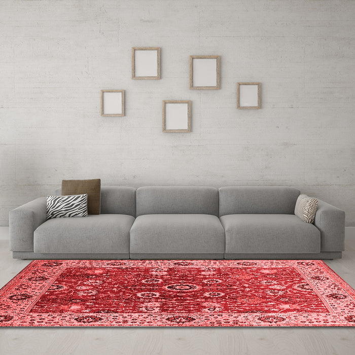 Industrial Red Washable Rugs