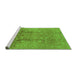 Sideview of Machine Washable Oriental Green Industrial Area Rugs, wshurb3126grn