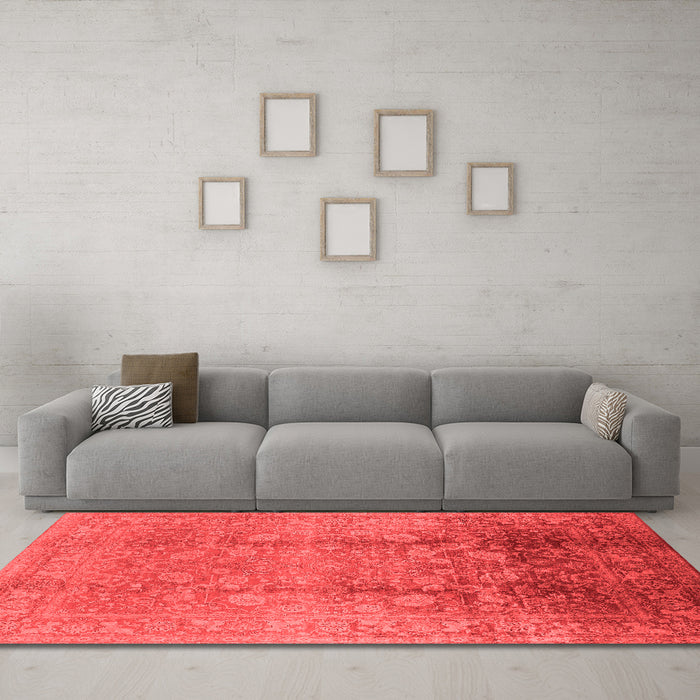 Industrial Red Washable Rugs