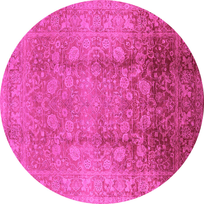 Round Oriental Pink Industrial Rug, urb3126pnk