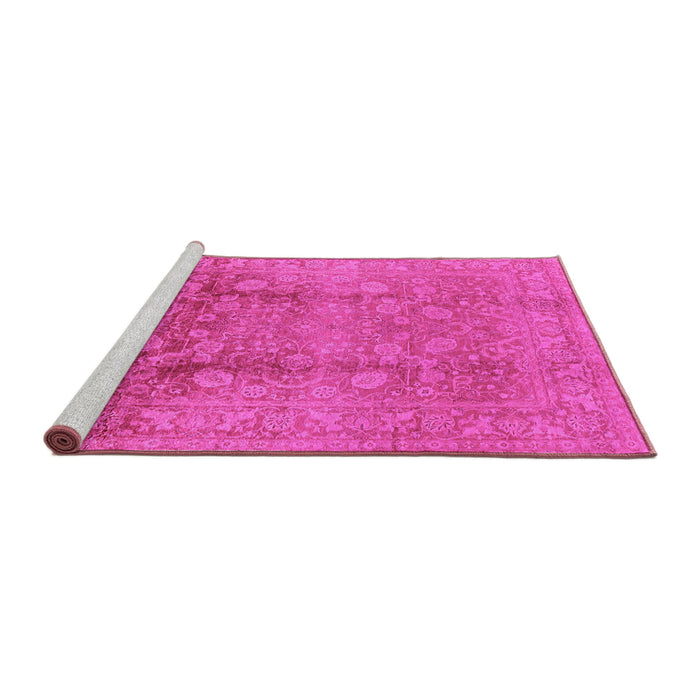 Sideview of Machine Washable Oriental Pink Industrial Rug, wshurb3126pnk