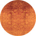 Round Oriental Orange Industrial Rug, urb3126org