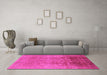 Machine Washable Oriental Pink Industrial Rug in a Living Room, wshurb3126pnk