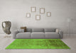 Machine Washable Oriental Green Industrial Area Rugs in a Living Room,, wshurb3126grn