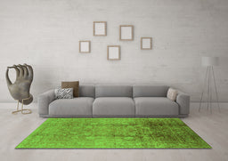 Machine Washable Oriental Green Industrial Area Rugs in a Living Room,, wshurb3126grn