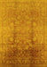 Machine Washable Oriental Yellow Industrial Rug, wshurb3126yw