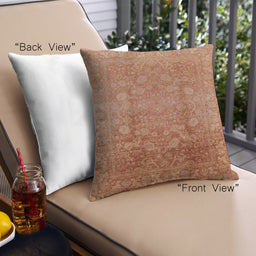 Front View of Mid-Century Modern Urban Square Mango Orange Throw Pillow, 18 inch by 18 inch, pwurb3126