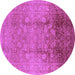 Round Oriental Purple Industrial Rug, urb3126pur