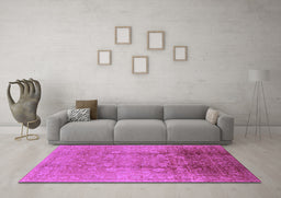 Machine Washable Oriental Purple Industrial Area Rugs in a Living Room, wshurb3126pur