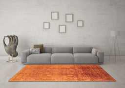 Machine Washable Oriental Orange Industrial Area Rugs in a Living Room, wshurb3126org