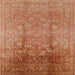 Square Mid-Century Modern Mango Orange Oriental Rug, urb3126