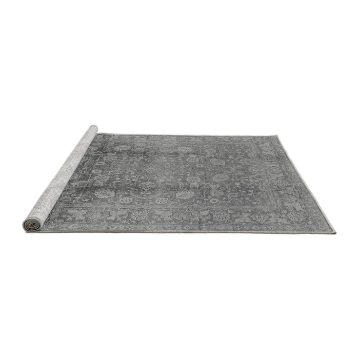 Sideview of Machine Washable Oriental Gray Industrial Rug, wshurb3126gry