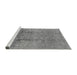 Sideview of Machine Washable Oriental Gray Industrial Rug, wshurb3126gry