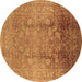 Round Oriental Brown Industrial Rug, urb3126brn