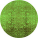 Round Oriental Green Industrial Rug, urb3126grn