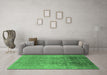 Machine Washable Oriental Emerald Green Industrial Area Rugs in a Living Room,, wshurb3126emgrn
