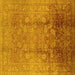 Square Machine Washable Oriental Yellow Industrial Rug, wshurb3126yw