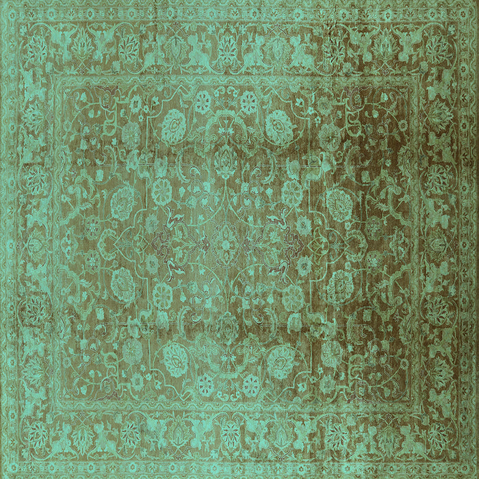 Square Oriental Turquoise Industrial Rug, urb3126turq