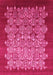 Machine Washable Oriental Pink Industrial Rug, wshurb3127pnk