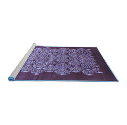 Sideview of Machine Washable Oriental Blue Industrial Rug, wshurb3127blu