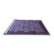 Sideview of Machine Washable Oriental Blue Industrial Rug, wshurb3127blu