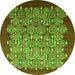 Round Oriental Green Industrial Rug, urb3127grn