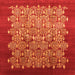 Square Machine Washable Oriental Orange Industrial Area Rugs, wshurb3127org