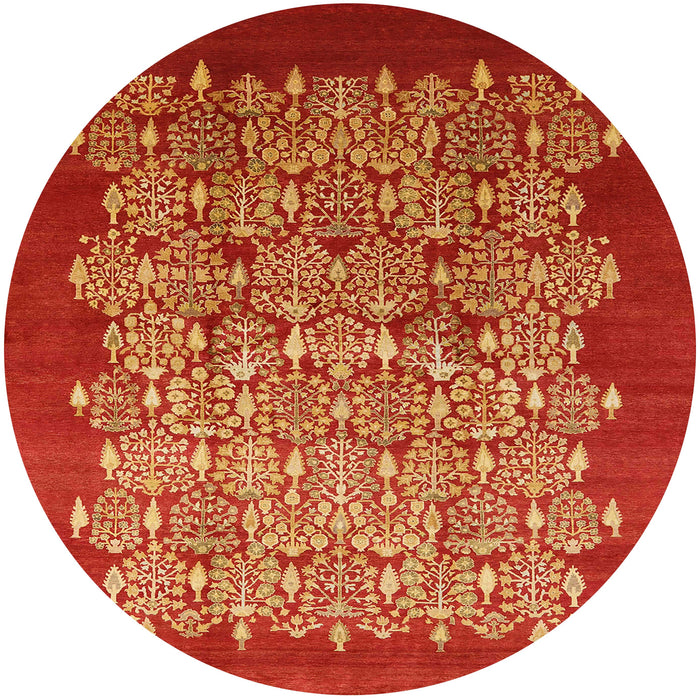 Round Machine Washable Industrial Modern Red Rug, wshurb3127