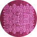 Round Oriental Purple Industrial Rug, urb3127pur