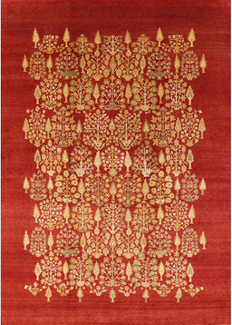 Mid-Century Modern Red Oriental Rug, urb3127