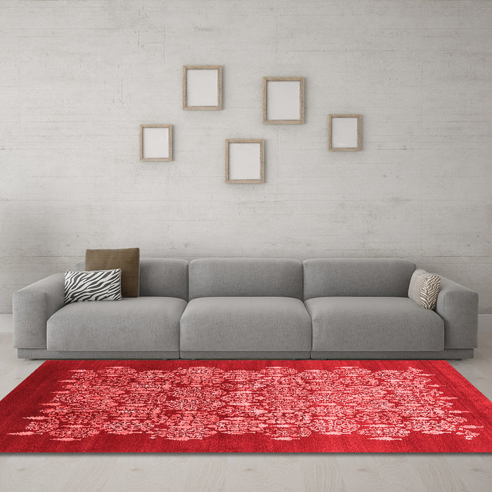 Industrial Red Washable Rugs