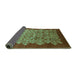 Sideview of Oriental Turquoise Industrial Rug, urb3127turq