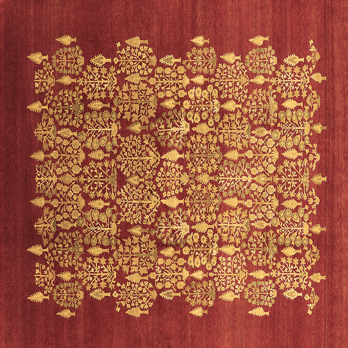 Square Oriental Brown Industrial Rug, urb3127brn