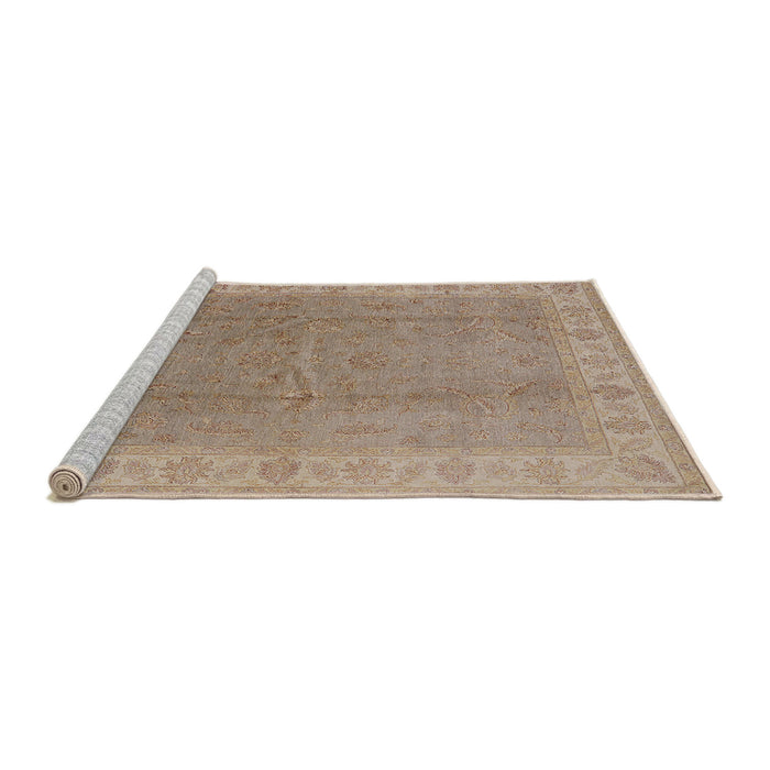 Sideview of Machine Washable Industrial Modern Camel Brown Rug, wshurb3128