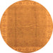 Round Oriental Orange Industrial Rug, urb3128org