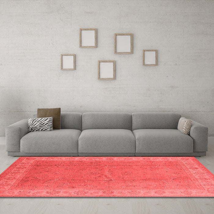 Industrial Red Washable Rugs