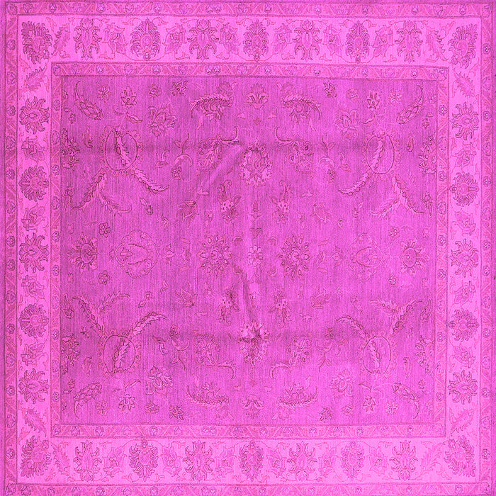 Square Machine Washable Oriental Pink Industrial Rug, wshurb3128pnk