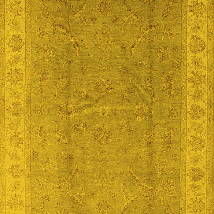 Machine Washable Oriental Yellow Industrial Rug, wshurb3128yw