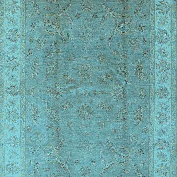 Machine Washable Oriental Light Blue Industrial Rug, wshurb3128lblu