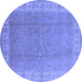 Round Oriental Blue Industrial Rug, urb3128blu