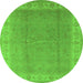 Round Oriental Green Industrial Rug, urb3128grn