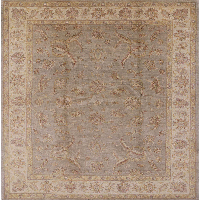 Square Mid-Century Modern Camel Brown Oriental Rug, urb3128