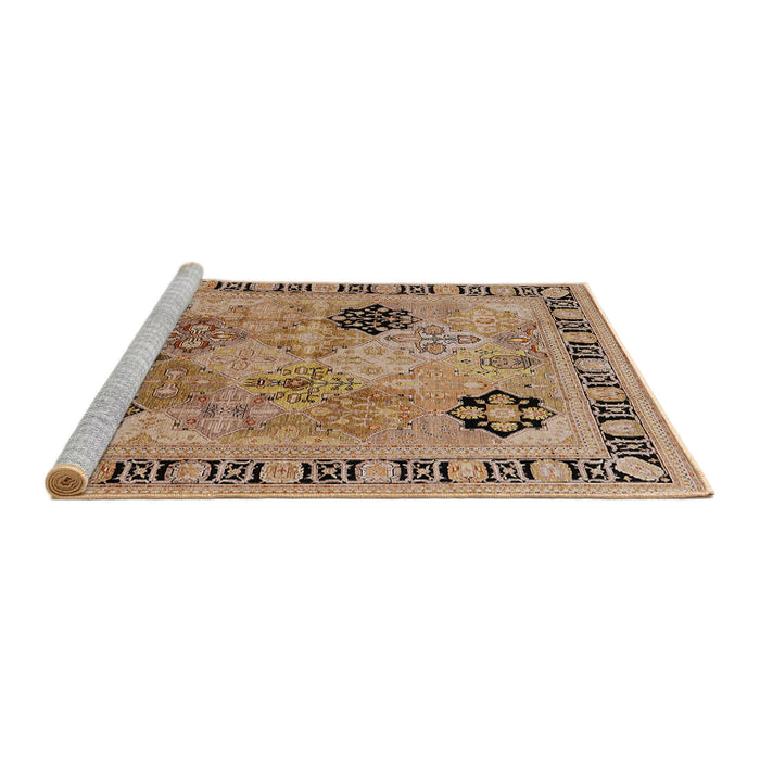 Sideview of Machine Washable Industrial Modern Sandy Brown Rug, wshurb3129