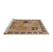 Sideview of Machine Washable Industrial Modern Sandy Brown Rug, wshurb3129